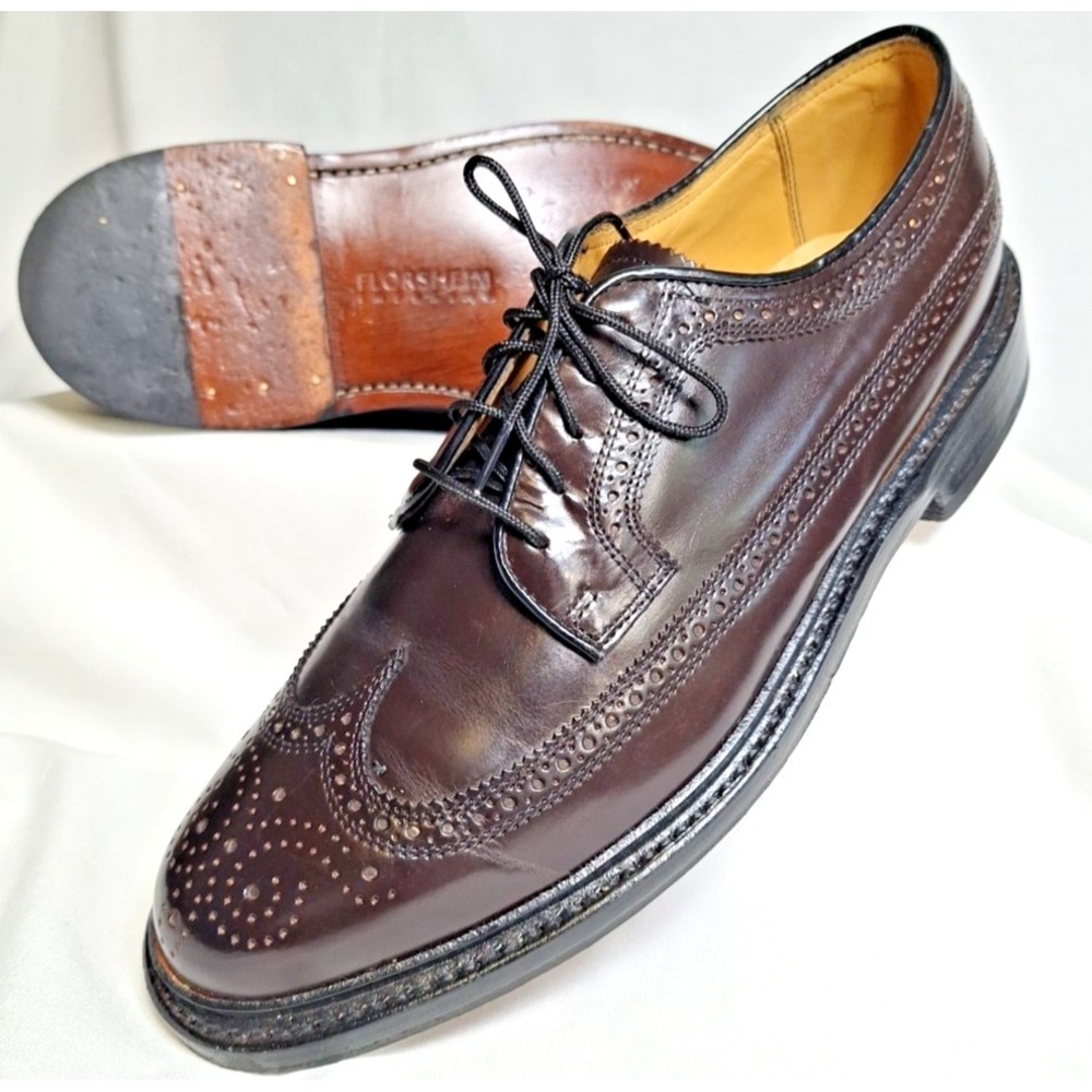 Florsheim Imperial Mens Oxford Wingtip Oxblood Leather Shoes Size 8 E